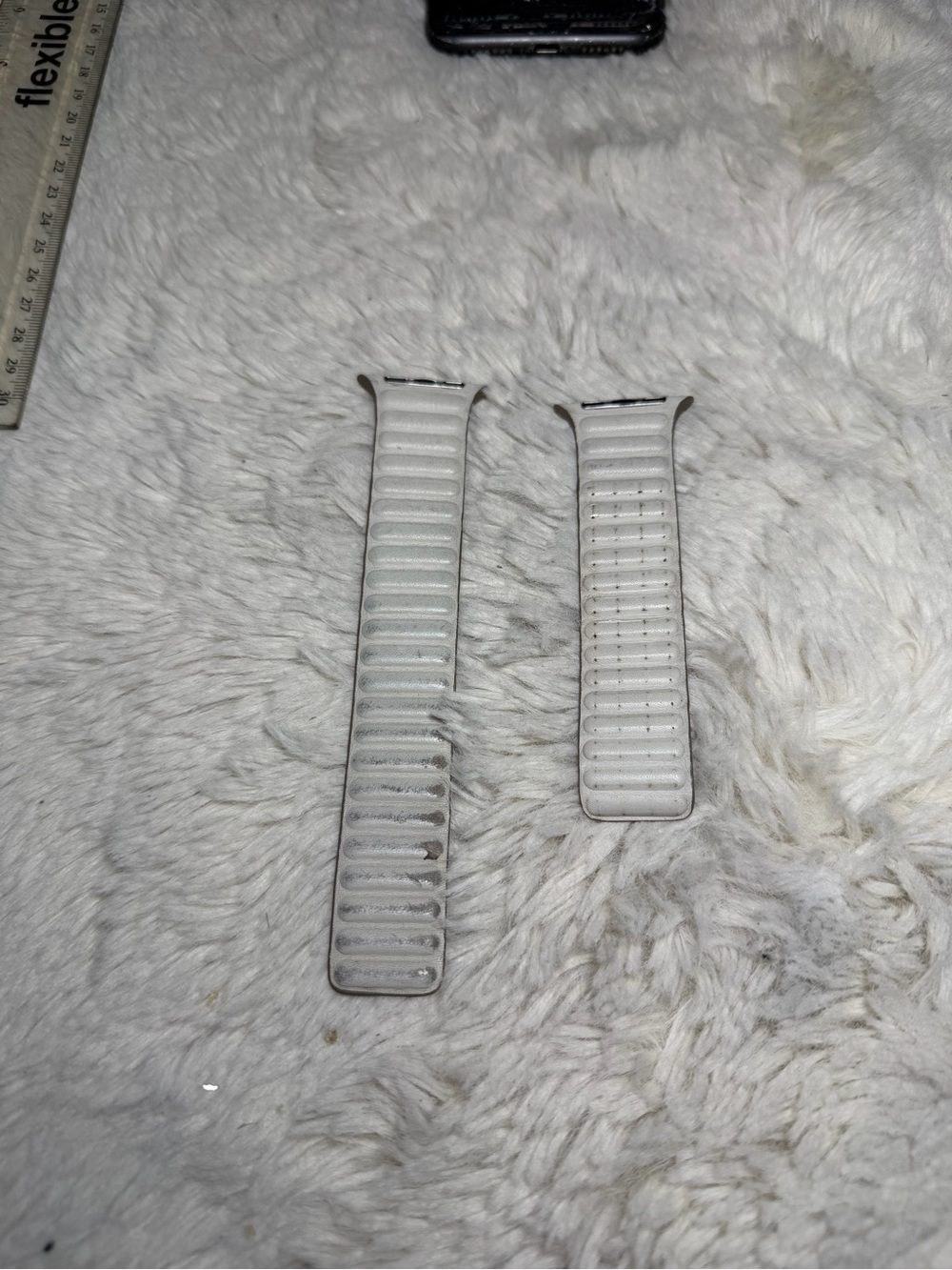 Original Apple Watch Leather Link Band 44mm 45MM S10 46MM 49MM Chalk white ML